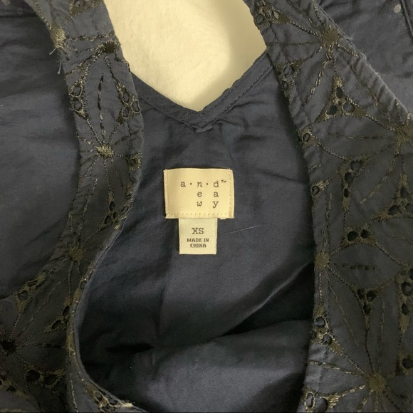 A New Day—Navy and Black Eyelet Tank Top—Size XS - Picture 5 of 10